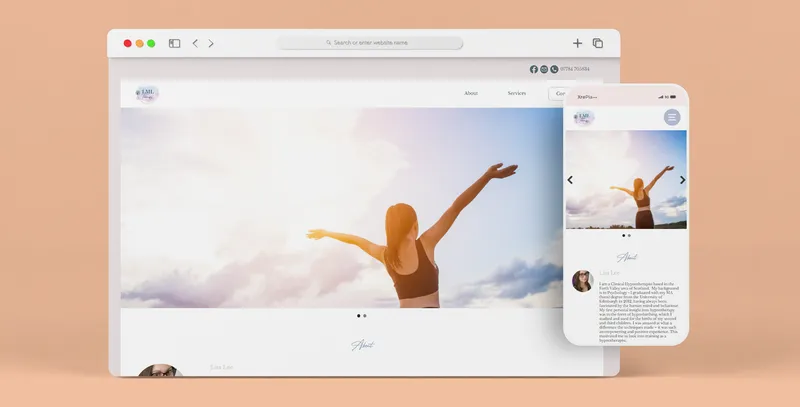 LML Therapy website on desktop and mobile