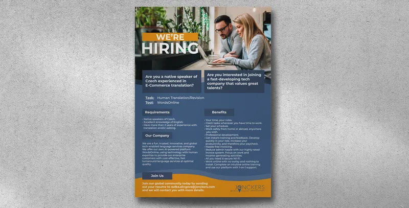 Words Online recruitment poster